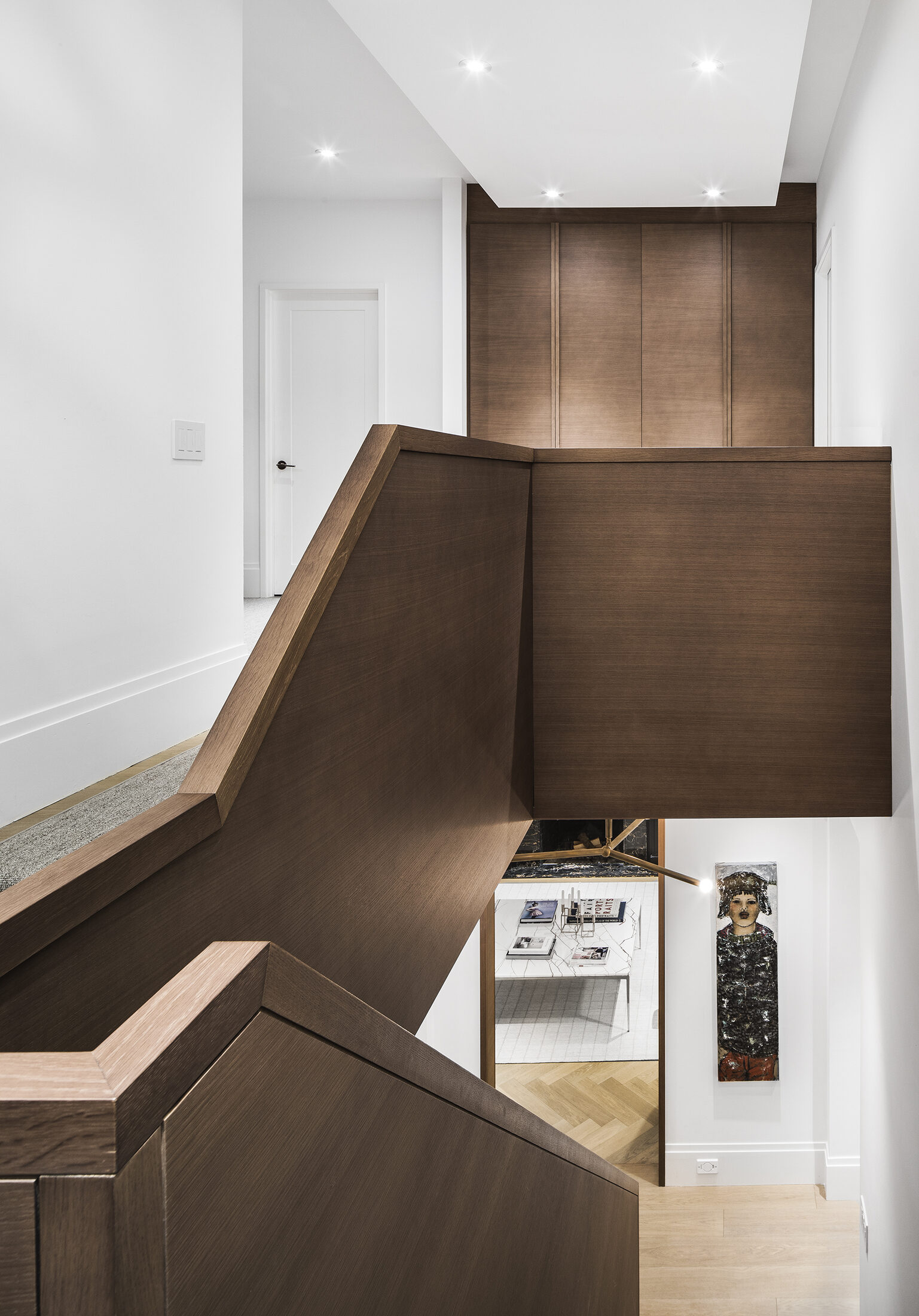 Custom millwork stairwell